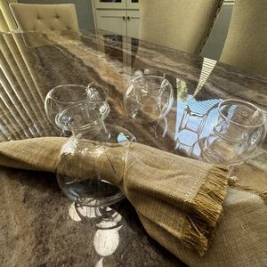 NWT Set of 8 Glass Functional Flower Bud Vase Napkin Rings/ Unique Home Decor